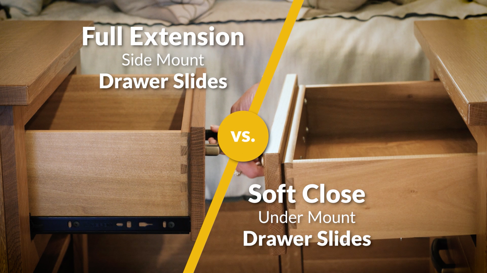 Full Extension Drawer Slides vs. Soft Close Under Mount Drawer Slides video thumbnail